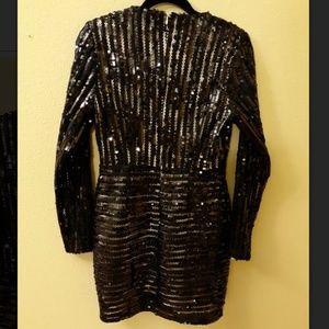 Missguided Sequin Plunge Bodycon Dress